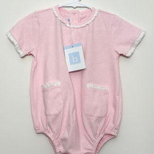 Bella Bliss Baby Pink Romper for Girls: Adorable Comfort for Little Ones